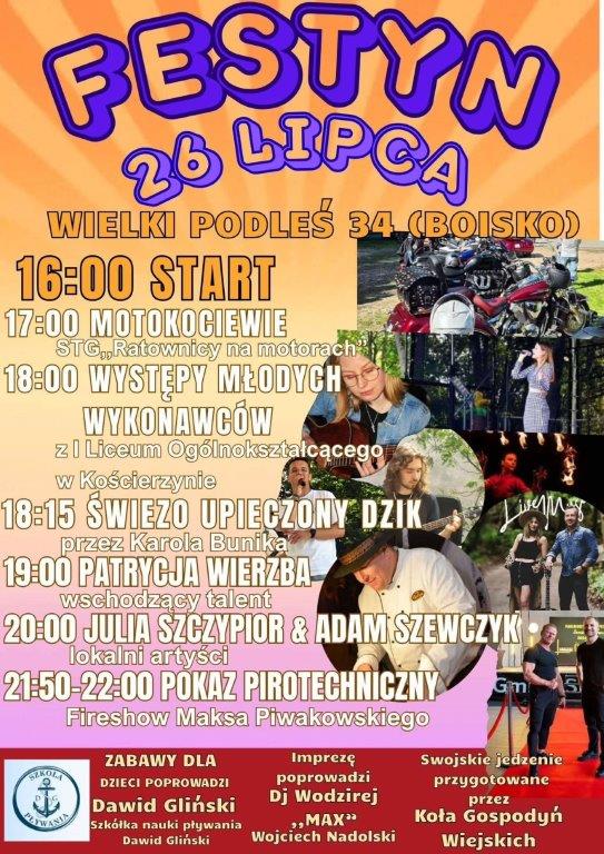 Występy artystyczne, pokazy ratowników na motorach, fire show oraz atrakcje dla dzieci. To wszystko w Wielkim Podlesiu, w gminie Kościerzyna