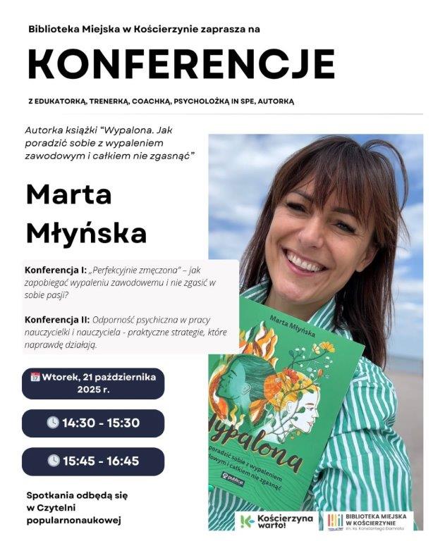 Dwie konferencje o wypaleniu zawodowym i odporności psychicznej organizuje jutro (21.10.) Biblioteka Miejska w Kościerzynie