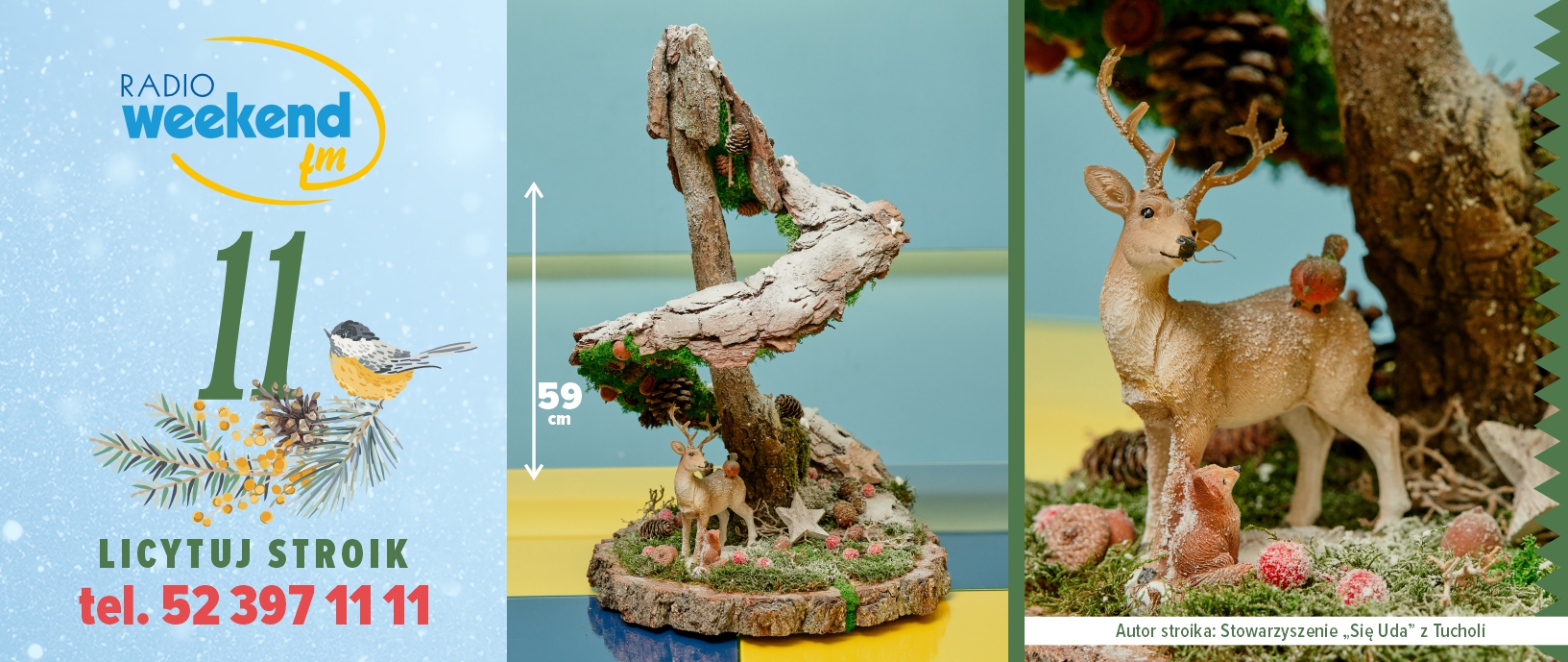 Już w czwartek 18 grudnia Radiowa Aukcja Świątecznych Stroików w Weekend FM. Zobacz tegoroczne stroiki