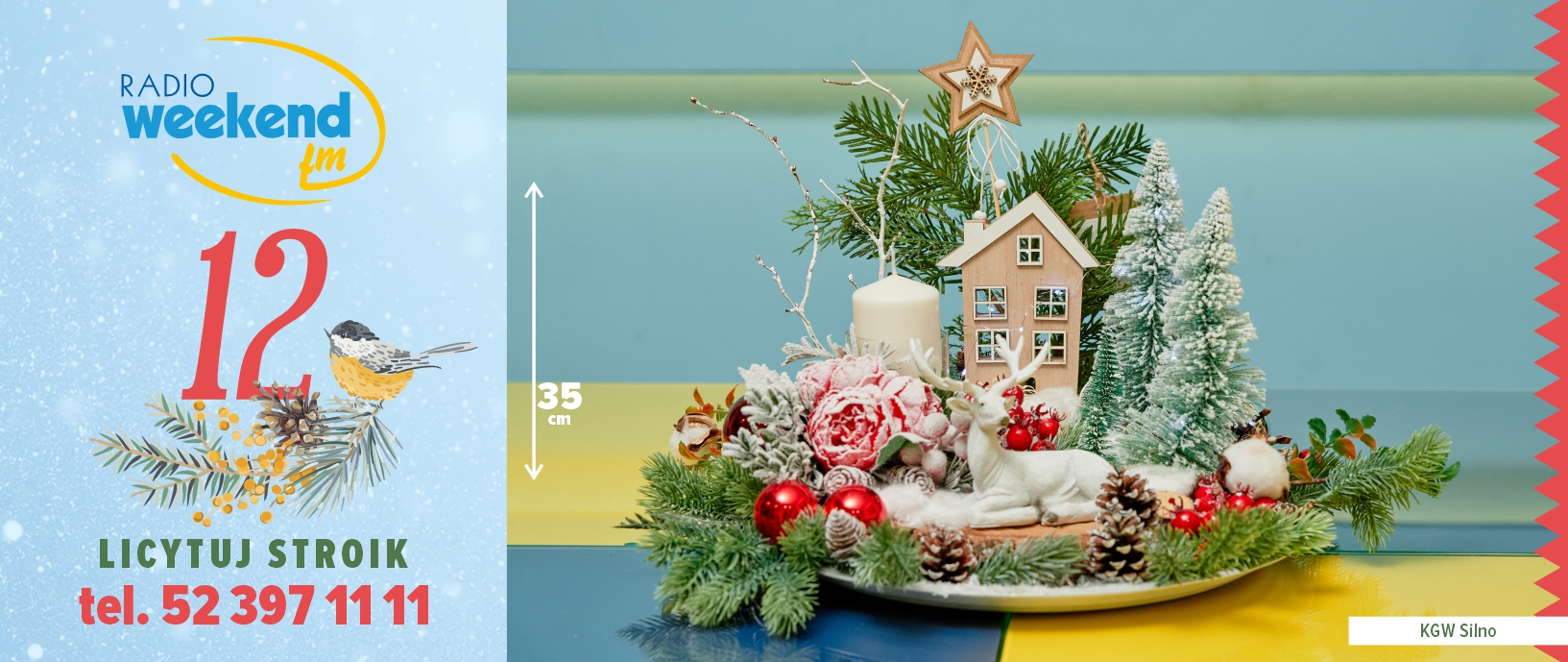 Już w czwartek 18 grudnia Radiowa Aukcja Świątecznych Stroików w Weekend FM. Zobacz tegoroczne stroiki